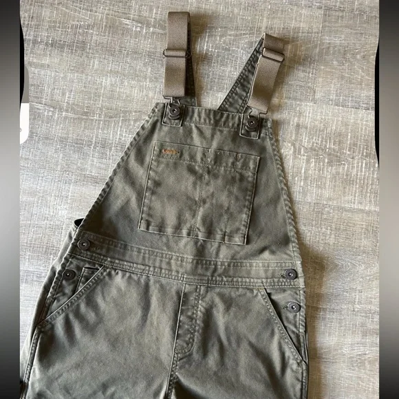 REI Cooperative Trailsmith Double Knee Utility Canvas Overalls Women’s 0 Green - Picture 12 of 14